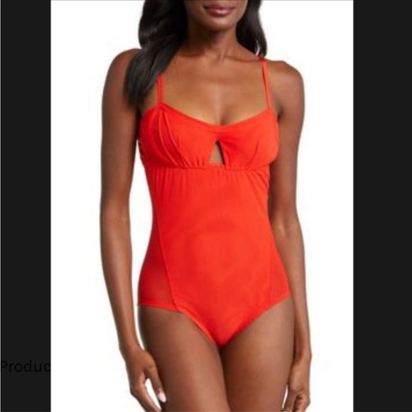 Free People Tops - NWT Free People We Are Hah Red Blood Orange Under The Wire Lingerie Bodysuit